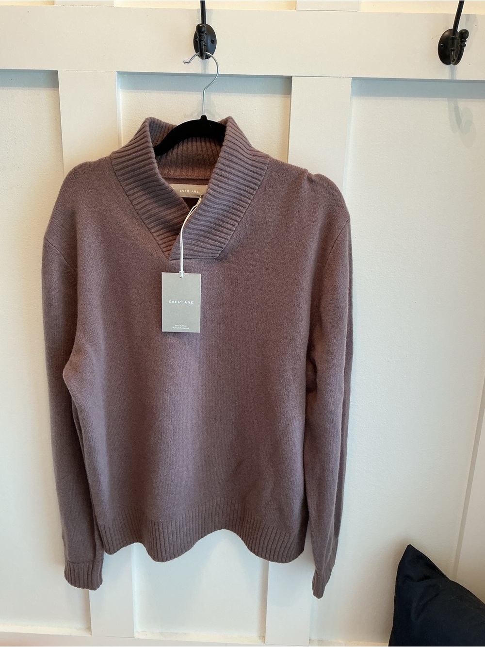 Everlane Mauve Shawl-Collar Turtleneck Sweater